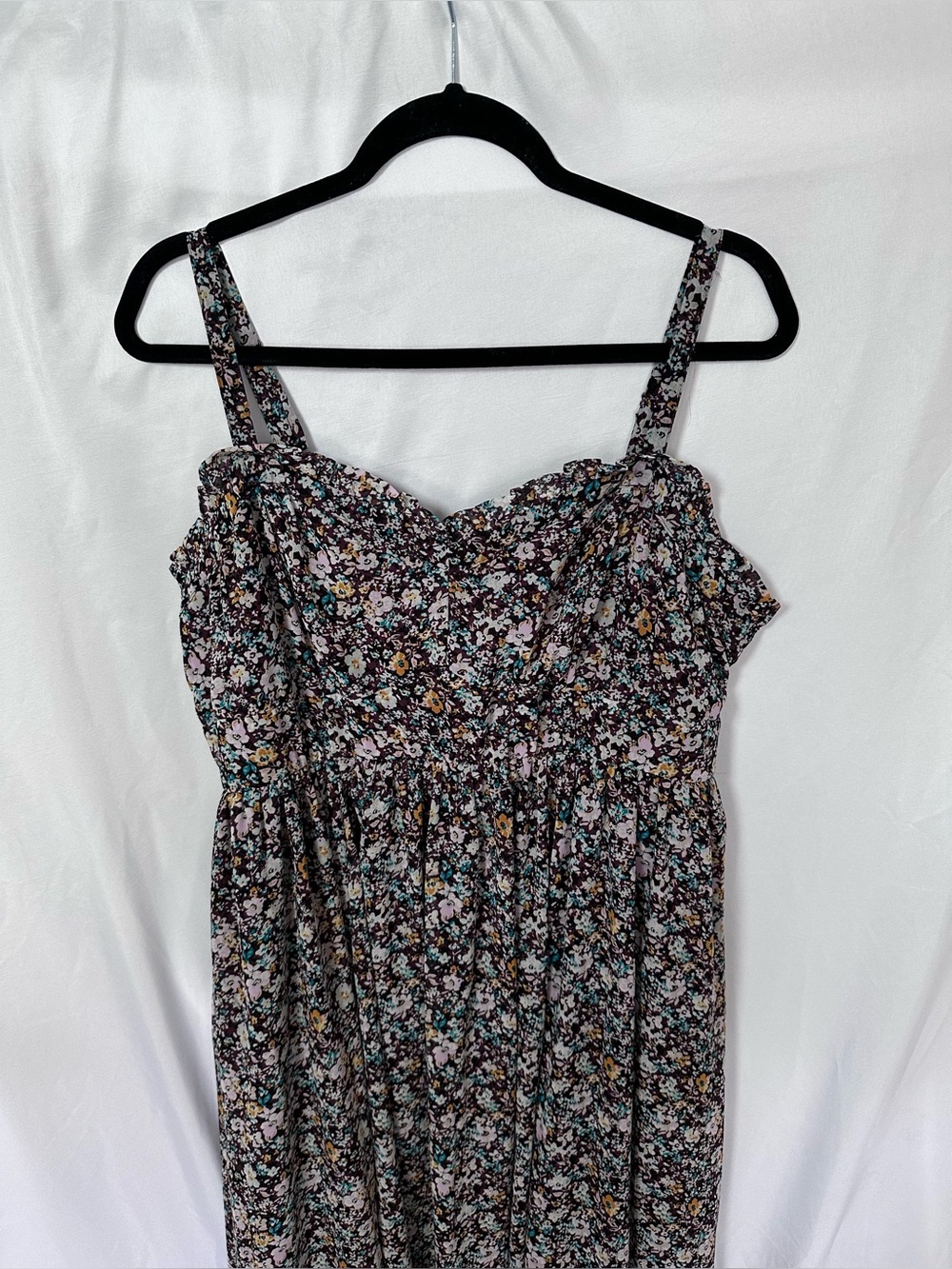 Torrid Chiffon Sleeveless Tiered Floral Midi Dress Size 1 - Picture 2 of 15